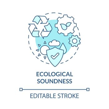 Ecological soundness blue concept icon