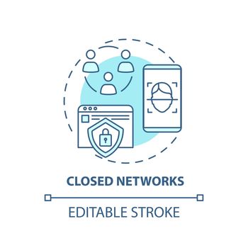 Closed networks concept icon