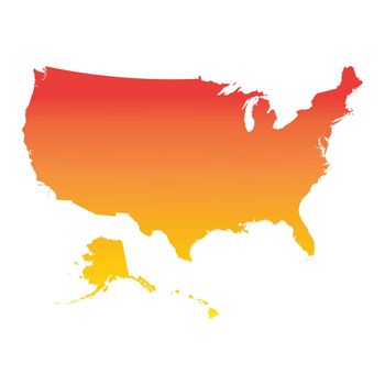 Usa, United States of America map. Colorful orange vector illustration