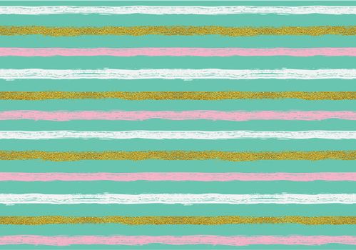 Seamless pattern with gold stripes