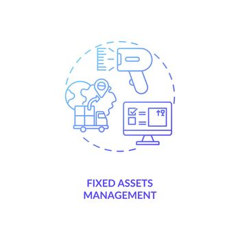 Fixed assets management concept icon