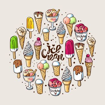 hand drawn ice cream