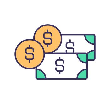 Money income RGB color icon
