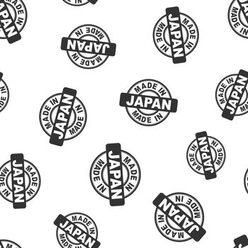 Made in Japan stamp seamless pattern background. Business flat vector illustration. Manufactured in Japan symbol pattern.