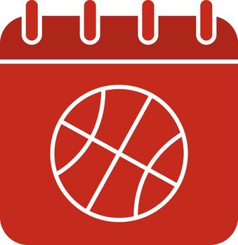 Basketball championship date glyph color icon