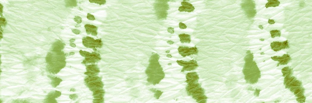 Green Grass Ikad Chevron. Dyed Background. Paint
