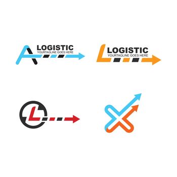 letter arrow logistic delivery  icon set  vector illustration  Template