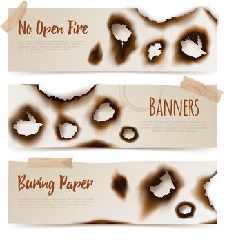 Paper Burnt Holes Banners