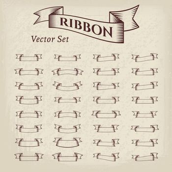Vector Ribbons in Vintage Style