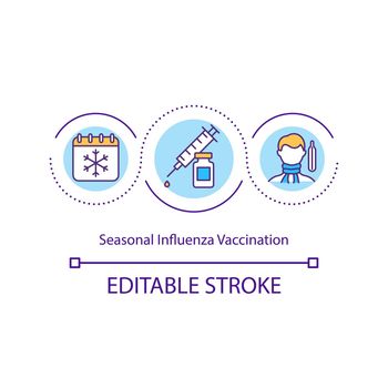 Seasonal influenza vaccination concept icon