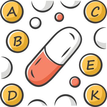 Vitamin pills color icon