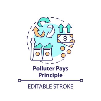 Polluter pays principle concept icon