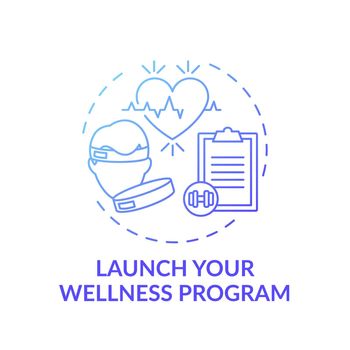 Launching wellness program concept icon
