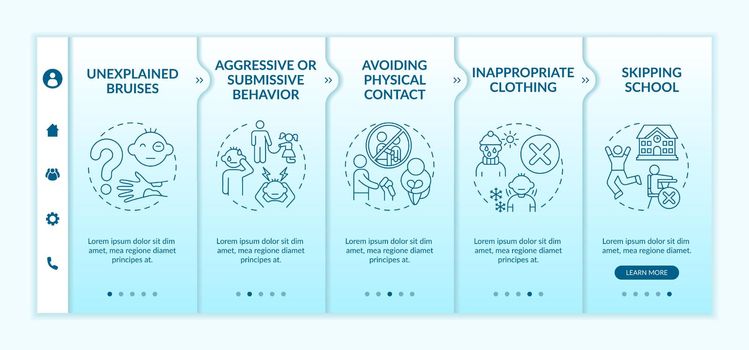 Physical abuse sign onboarding vector template