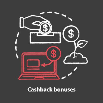 Cashback bonuses chalk concept icon