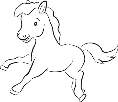 Black and White Clipart Horse