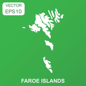Faroe Islands map icon. Business concept Faroe Islands pictogram. Vector illustration on green background.