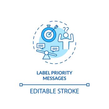 Labeling priority messages concept icon