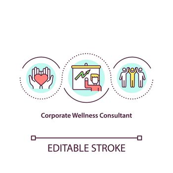 Corporate wellness consultant concept icon