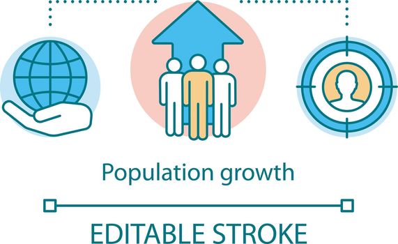 World human population growth concept icon
