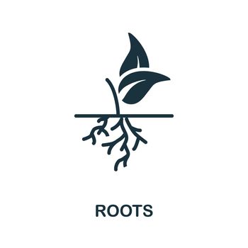 Roots icon. Monochrome sign from farming collection. Creative Roots icon illustration for web design, infographics and more