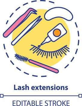 Lash extension concept icon