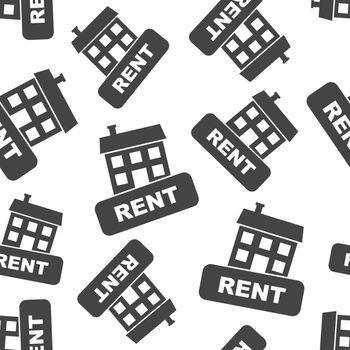 House for rent seamless pattern background. Business flat vector illustration. Rent symbol pattern.