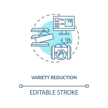 Variety reduction concept icon