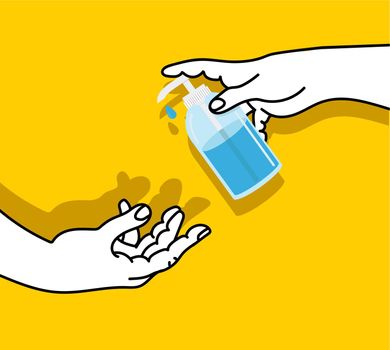 Pump Hand washing alcohol gel