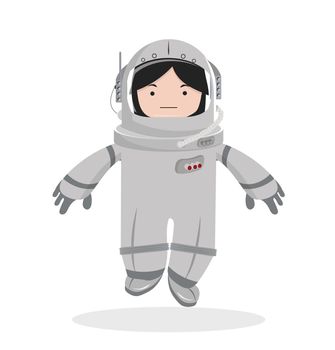 Small girl Astronaut in a space
