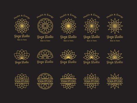 Yoga Studio Vector Logo Templates Set
