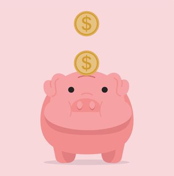 piggy bank with coin money savings concept of growth