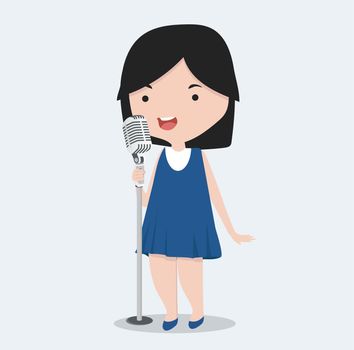 small girl singing song