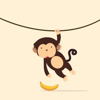monkey climbing on the vine