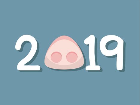 New 2019 Year with pig nose