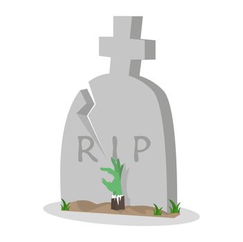Illustration of gravestone with Zombie Hand business