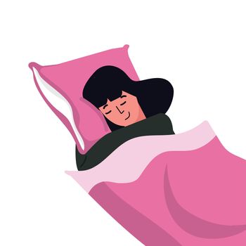 young woman  Sleeping with Pillow vector