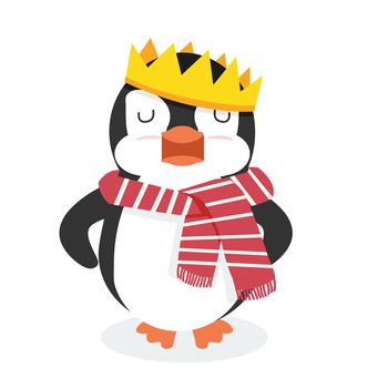 Penguin character with crown king