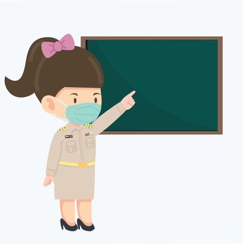 Thai teacher  new normal concept