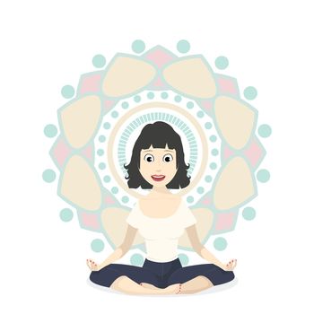 girl in yoga lotus pose
