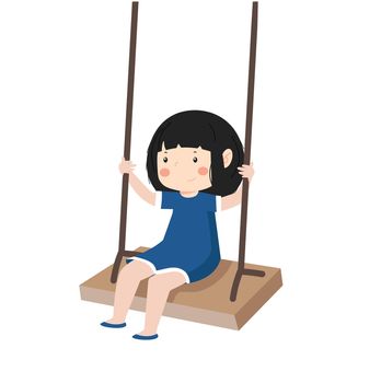 little girl  on a swing  enjoying 