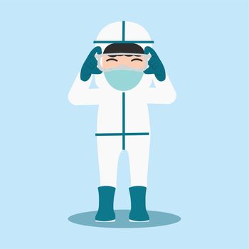 Doctor wearing PPE Costume vector