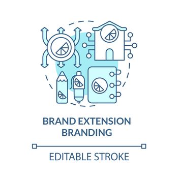 Brand extension branding blue concept icon