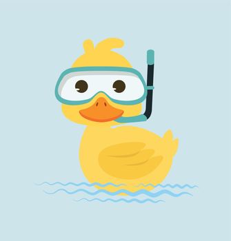 Duck Snorkeling in water