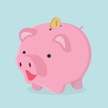piggy bank with coin savings concept