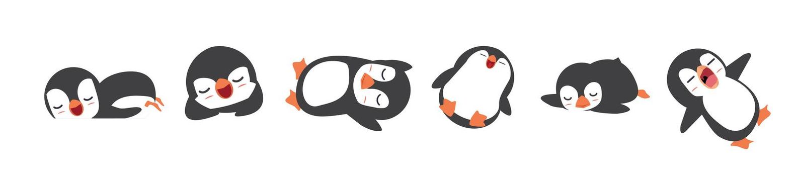 penguins sleeping cartoon Vector Collection 