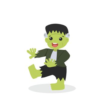 Halloween green Frankenstein character