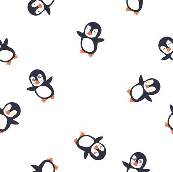 penguin emotion face seamless pattern