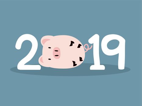 New 2019 Year with pig