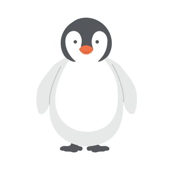 Cute baby emperor penguin cartoon vector